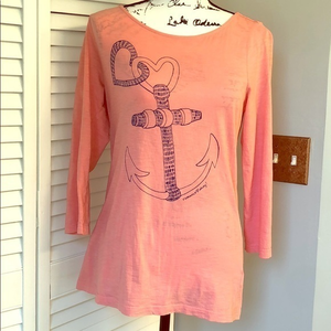 Old Navy Romance Ahoy Anchor‎ Top Size Medium